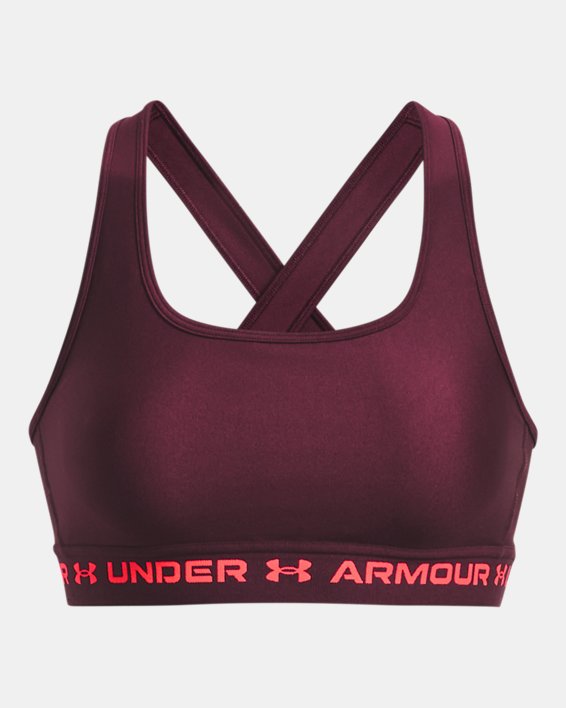 Women's Armour® Mid Crossback Sports Bra, Maroon, pdpMainDesktop image number 10